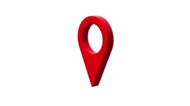 3D Konum Pin İşaretçisi Canlandırıldı. Kırmızı GPS iğnesi