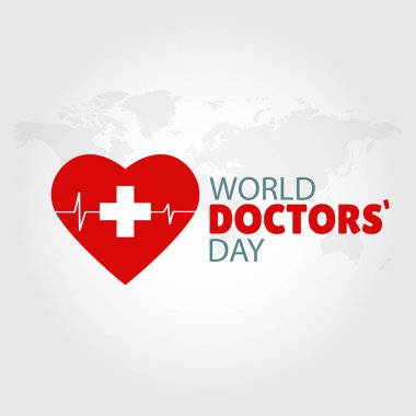 Doktorlar Günü 'nün Vektör İllüstrasyonu. Pankart