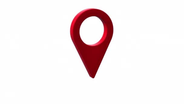 Location Pin Pointer Κινούμενο Κόκκινη Καρφίτσα Gps Διαφανές Φόντο Κανάλι — Αρχείο Βίντεο