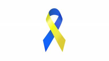 Down Sendromu Farkındalığı Kurdelesi. Alfa kanalı ile şeffaf arkaplan