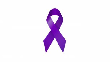 Epilepsi Farkındalık Kurdelesi. Menekşe kurdele. Alfa kanalı ile şeffaf arkaplan