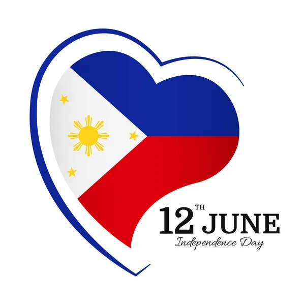 フィリピン独立記念日 ハートの形をした国旗 ベクターイラスト ベクターグラフィックス