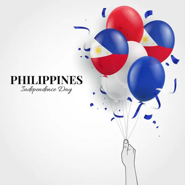 フィリピン独立記念日 バルーンと手を組む ベクターイラスト ベクターグラフィックス