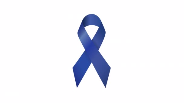 Colorectal Cancer Awareness Ribbon Transparent Background Alpha Channel — Vídeos de Stock
