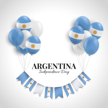 Arjantin 'in Bağımsızlık Günü. Balonlu arka plan. Vektör Illustratio