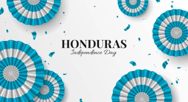 Honduras Bağımsızlık Günü. Kutlama afişi. Cockade. Vektör İllüstrasyonu