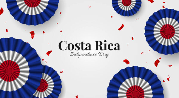 Independence Day in Costa Rica. Celebration banner. Cockade. Vector Illustration