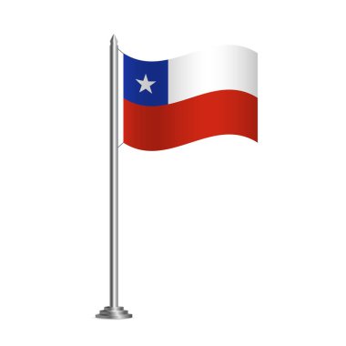 Şili bayrağıyla donatılmış bir arka plan. Vektör İllüstrasyonu