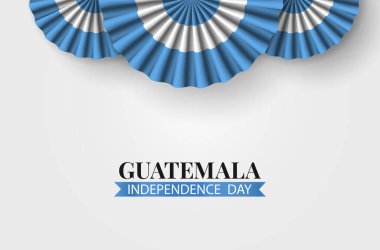 Guatemala Bağımsızlık Günü. Kutlama afişi. Cockade. Vektör İllüstrasyonu