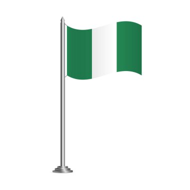 Nijerya bayrağıyla donatılmış bir geçmiş. Vektör İllüstrasyonu