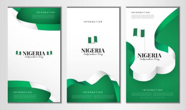 Nijerya Bağımsızlık Günü. Sancak hazır. Vektör İllüstrasyonu