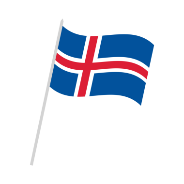 İzlanda illüstrasyonunun bayrağı