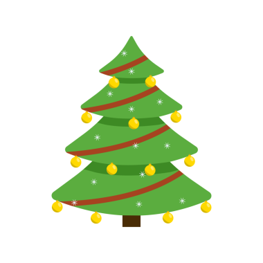 Noel ağacı. Düz Çizim