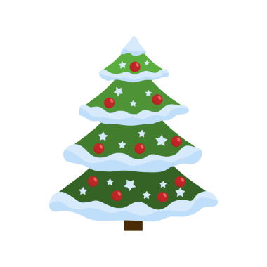 Noel ağacı. Düz Çizim