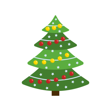 Noel ağacı. Düz Çizim