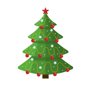 Noel ağacı. Düz Çizim