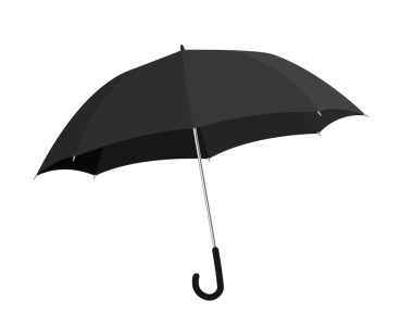 Siyah Şemsiye. Düz Çizim. 