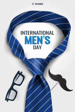 Uluslararası Erkekler Günü 'nün vektör illüstrasyonu. Poster, afiş ve tebrik kartı için..