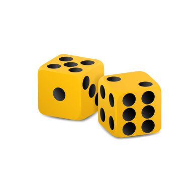 Sarı zarların vektör illüstrasyonu