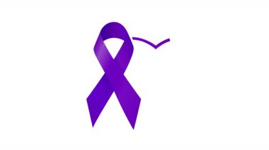 Epilepsi Farkındalık Kurdelesi. Alfa kanalı ile şeffaf arkaplan