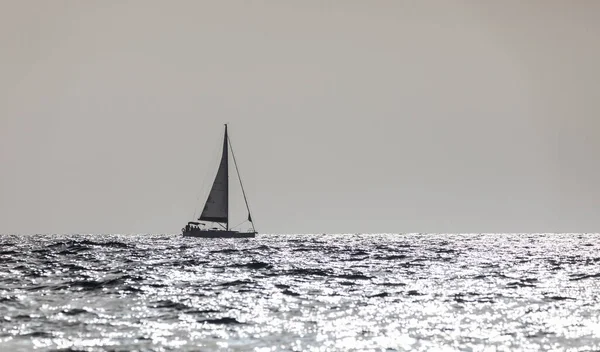 Segelboot Horizont Des Mittelmeeres — Stockfoto