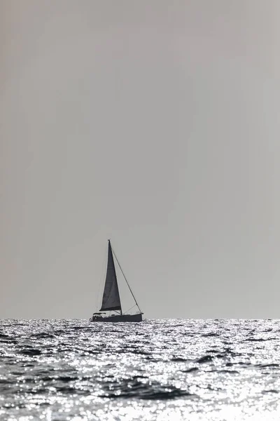 Segelboot Horizont Des Mittelmeeres — Stockfoto
