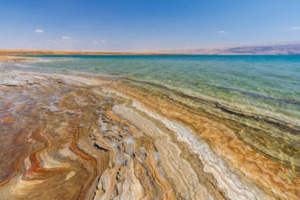 Bahno Vrstvy Soli Pobřeží Mrtvého Moře Izraeli — Stock fotografie