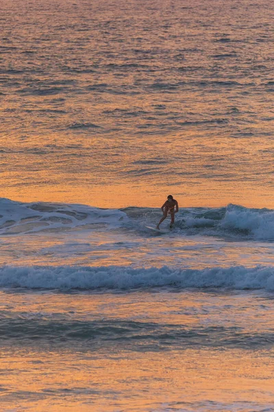 Israel Herzliya October 2022 Surfer Waiting Wave — Stock Photo, Image