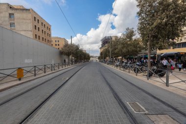 Kudüs, İsrail - 12 Ekim 2022: Kudüs 'te küçük eski sokaklar