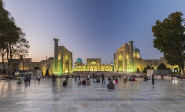 Samarkand, Uzbekistan - October. 10. 2024: Registan Square in Samarkand is one of the most famous and majestic landmarks of Central Asia clipart