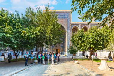 Samarkand, Uzbekistan - October. 10. 2024: The courtyard of one of the madrasahs on Registan Square clipart