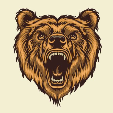 Ayı başı yüz tasarım şablonu