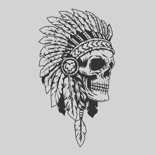 Native face skull design template