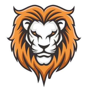 Aslan yüzlü spor logosu tasarım şablonu