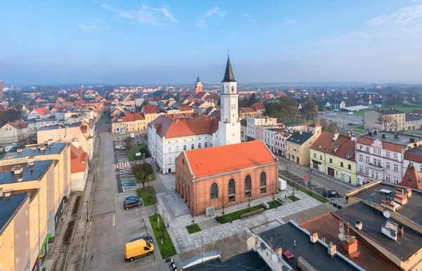 Katy Wroclawskie Polonia Vista Aérea Del Histórico Ayuntamiento Situado Plaza —  Fotos de Stock