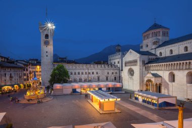 Trento, Italy - View of Piazza del Duomo square with cathedral and Torre Civica tower clipart