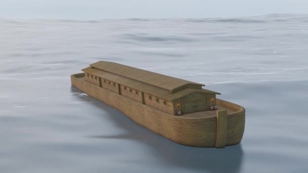 Nuh Gemisi Küresel Selin Sularında Sürükleniyor Görüntüleme — Stok video