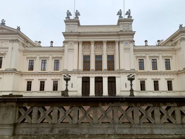 The main building of the Lund University, Skane Sweden, 2025. High quality photo  clipart