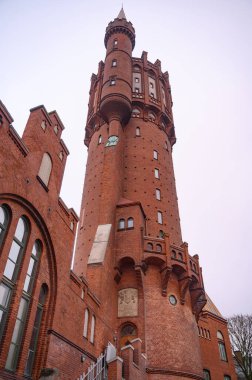Landskrona gamla vattentornet. Landskrona 'daki tarihi su kulesi. İsveç. Yüksek kalite fotoğraf 