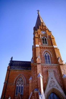 Lund Skane İsveç 2025 'teki All Saints Kilisesi Lunds Allhelgonakyrka. Yüksek kalite fotoğraf
