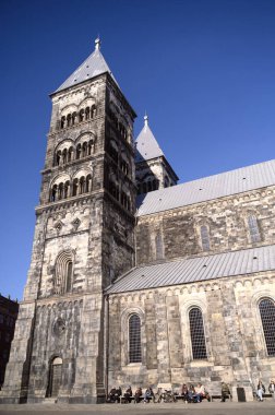Lund Katedrali Lunds Domkyrka İsveç Skane 2025 Lüteryen Kilisesi. Yüksek kalite fotoğraf