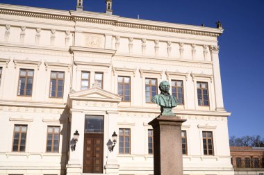 Monument of Sven Nilsson in front of Universitethuset mail building of the University of Lund Sweden 2025. High quality photo clipart