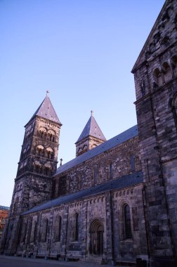Lund Katedrali Lunds Domkyrka İsveç Skane 2025 Lüteryen Kilisesi. Yüksek kalite fotoğraf