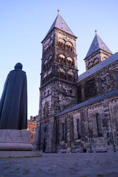 Lund Katedrali Lunds Domkyrka İsveç Skane 2025 Lüteryen Kilisesi. Yüksek kalite fotoğraf