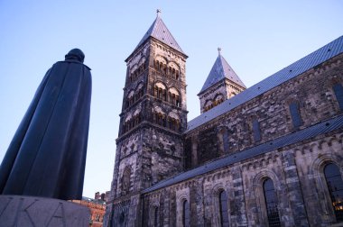 Lund Katedrali Lunds Domkyrka İsveç Skane 2025 Lüteryen Kilisesi. Yüksek kalite fotoğraf