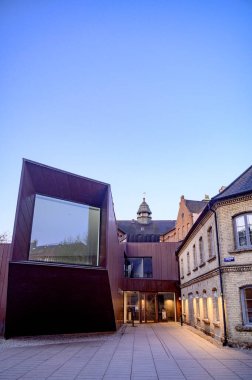 Lund Katedrali yakınlarındaki Domkyrkoforum ya da Lunds Domkyrka İsveç Skane 2025. Yüksek kalite fotoğraf