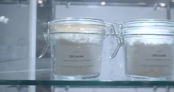 Różne Produkty Kosmetyczne Konopi Produktów Medycznych Używanie Marihuany Jako Naturalnego — Wideo stockowe