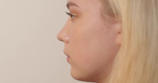 Gros Plan Visage Fille Portrait Jeune Client Séance Psychothérapie Lors — Video