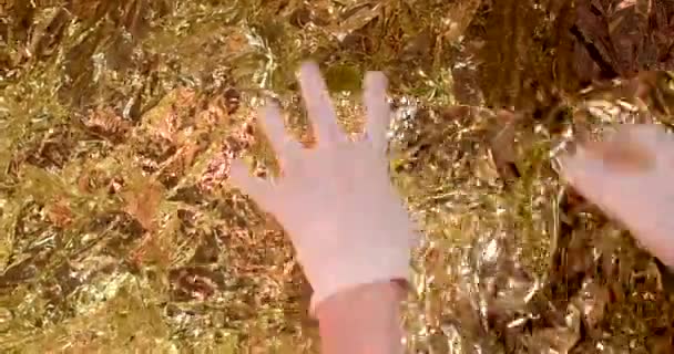 Ікона Благословила Марію Ісуса Сина Божого Подарунок Золотому Пакеті Руки — стокове відео