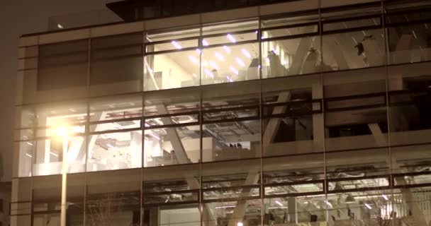 Personel Roboczy Budynek Może Mieć Pracowników Nocną Zmianę Lub Pracowników — Wideo stockowe